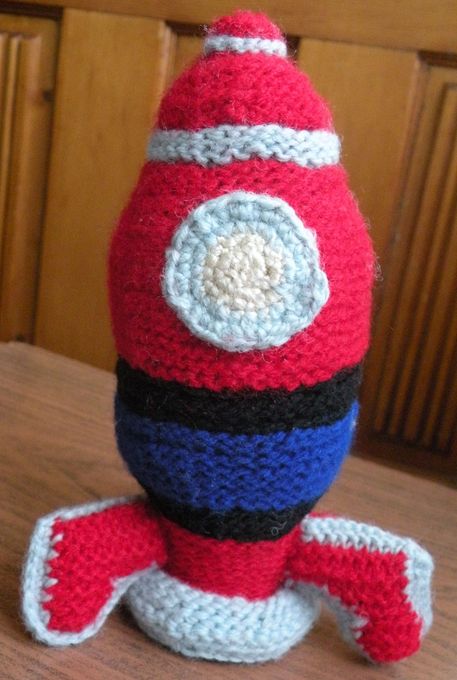 knitted rocket toy