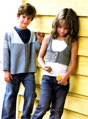 Gilet gris tendance pour fille