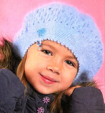 crocheted blue beret