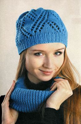 blue cap with openwork pattern