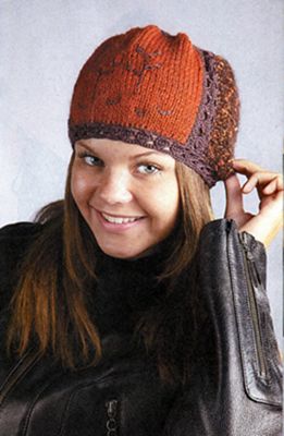 hat made of knitted squares
