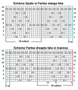 Schema cardigan con motivo geometrico a punto orlo