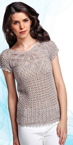 Openwork knitted blouse