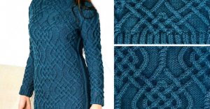 Knitted dress with Aran pattern